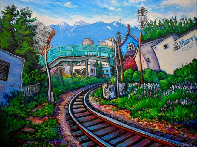 The Right Side of the Tracks painting